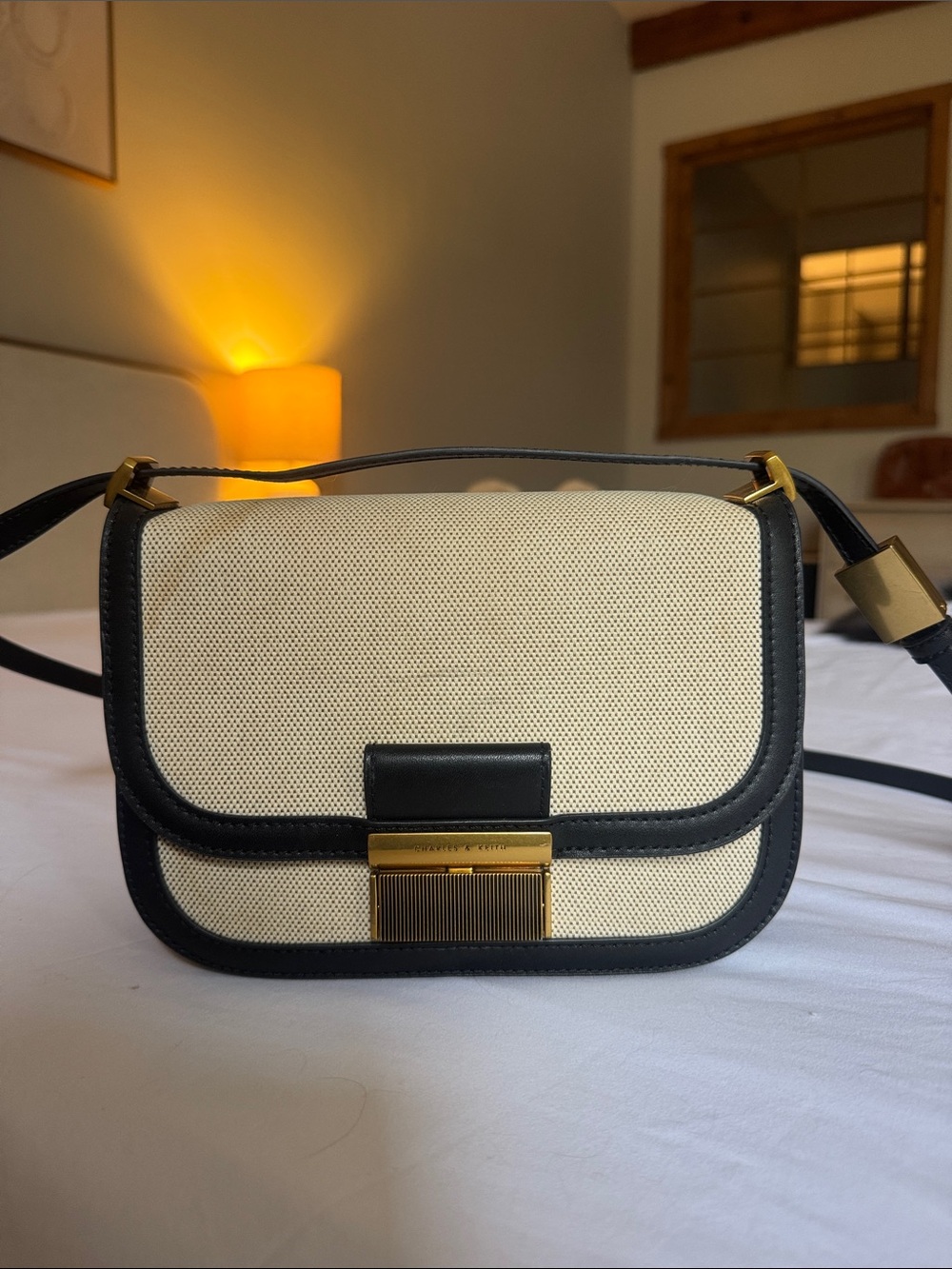 Charles & Keith Crossbody Bag with Gold Hardware